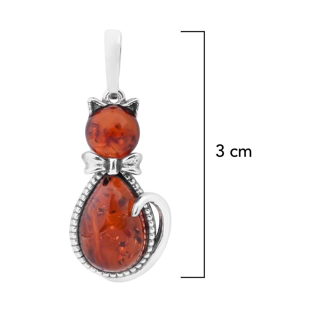 Dije Gatito 3 cm Ámbar Polaco Plata .925