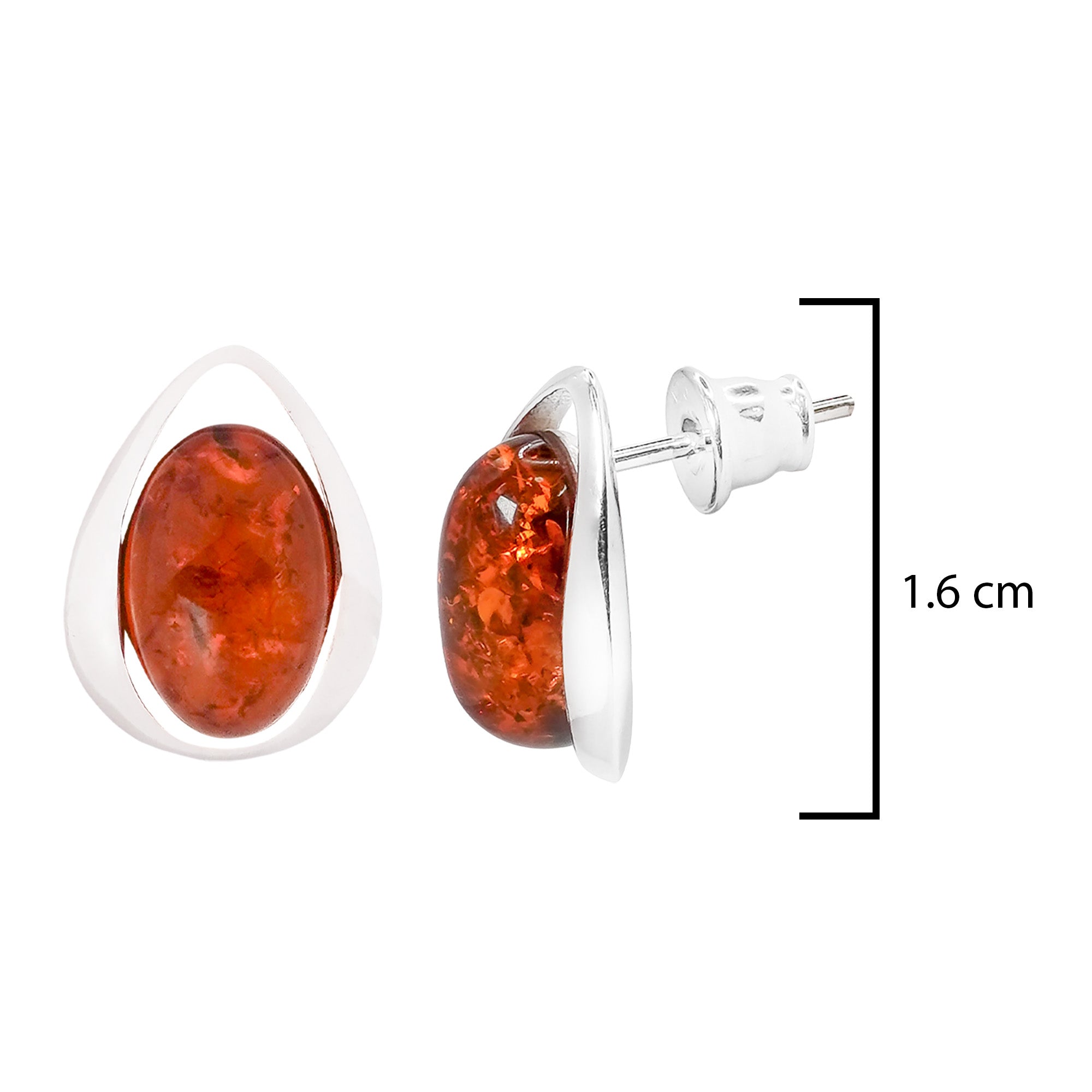 Arete Gota Ámbar Polaco Plata .925