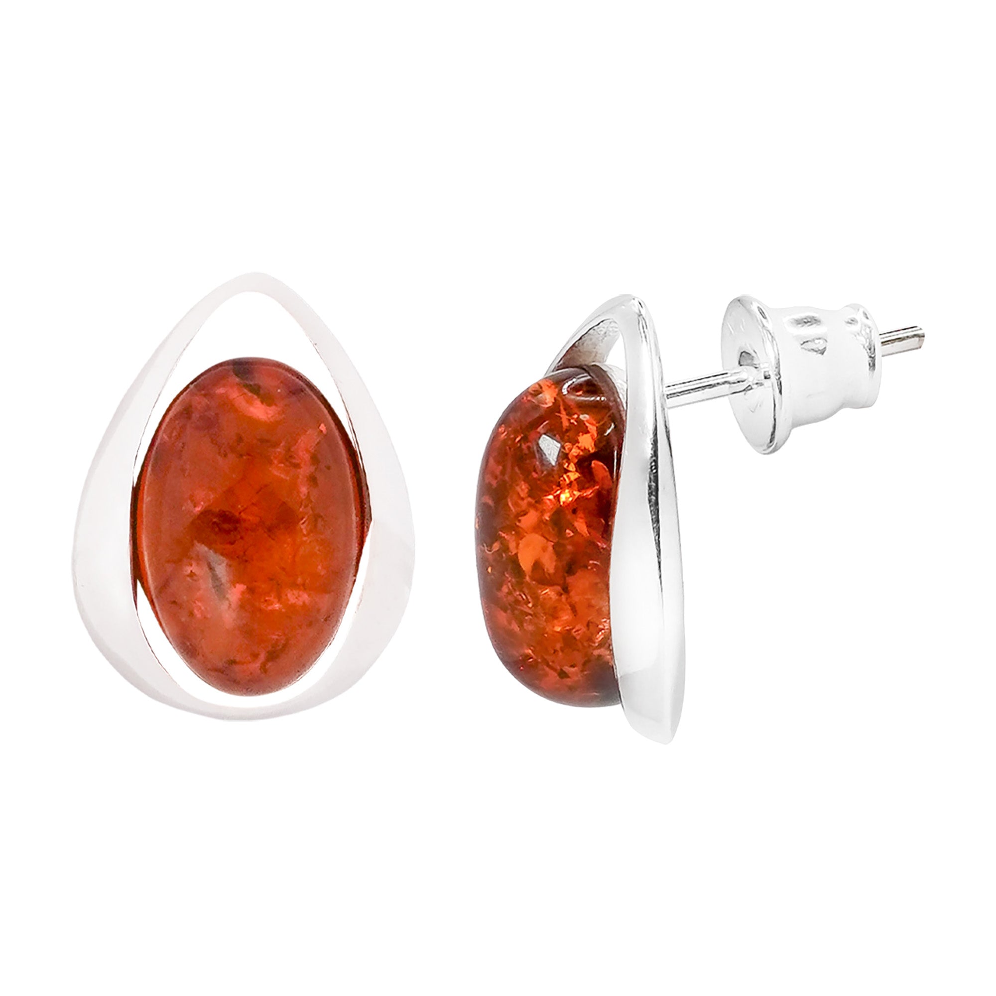 Arete Gota Ámbar Polaco Plata .925