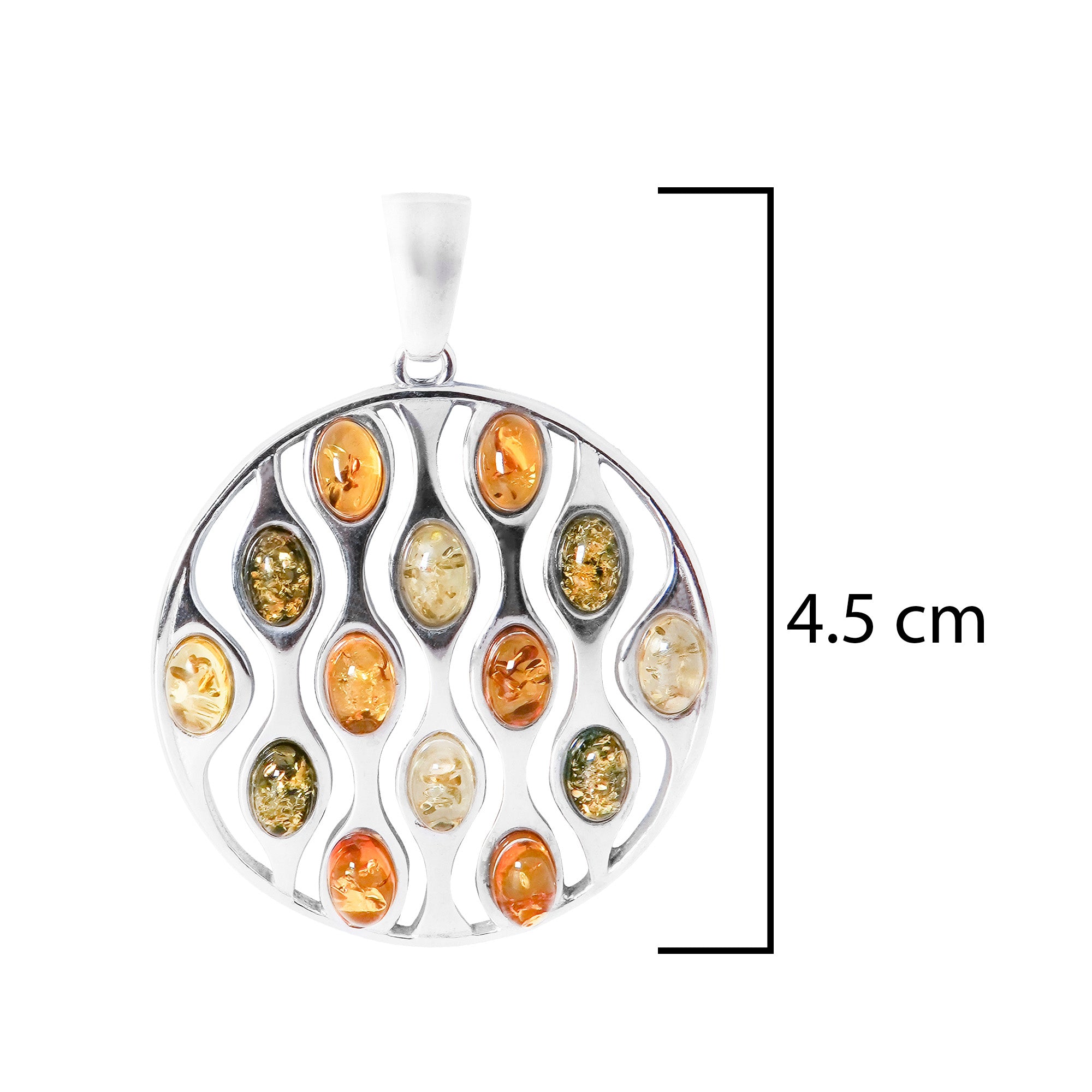 Dije Círculo Multi Ámbar de Colores Plata .925