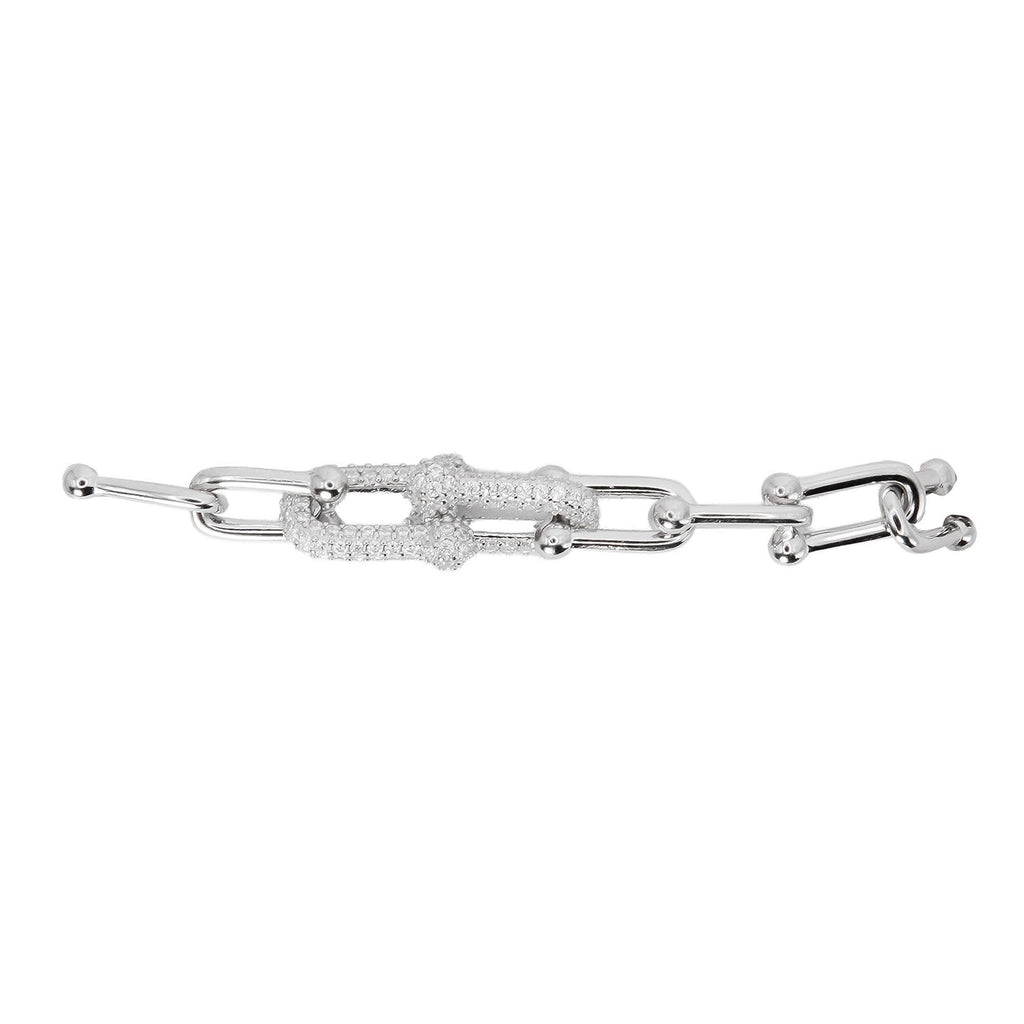 Pulsera Inspirada Tiff 7mm Unión Plata .925 con Baño de Rodio