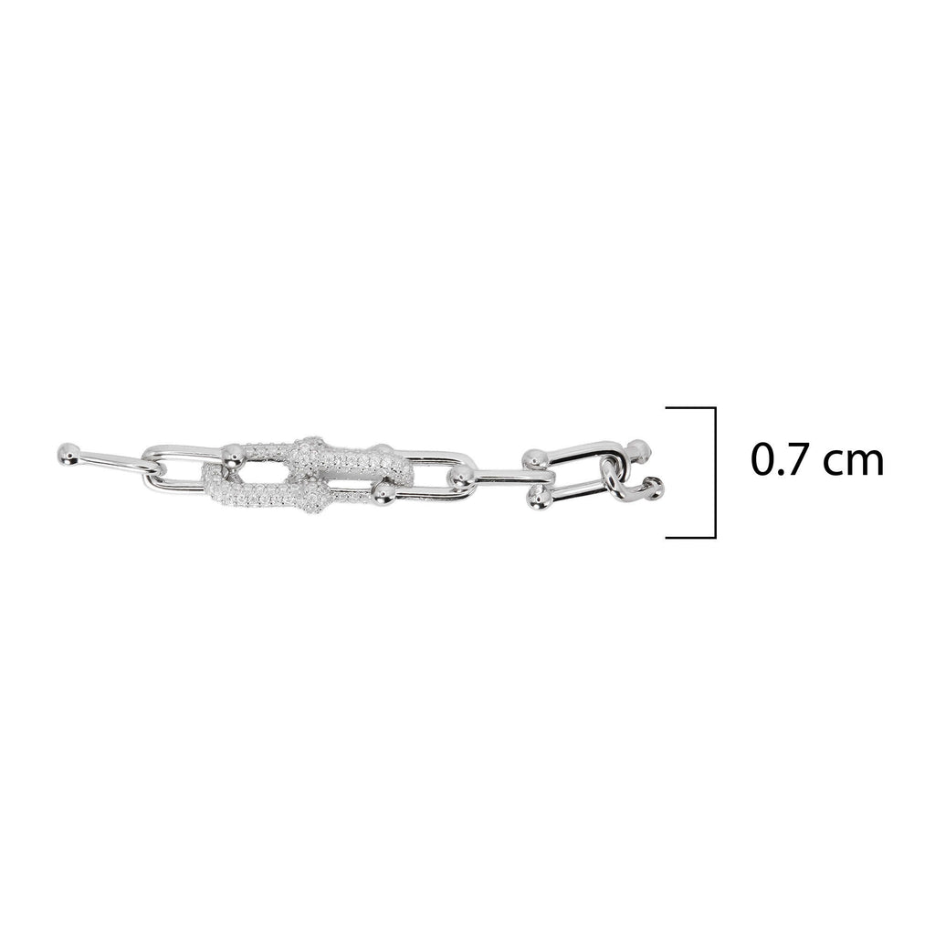 Pulsera Inspirada Tiff 7mm Unión Plata .925 con Baño de Rodio