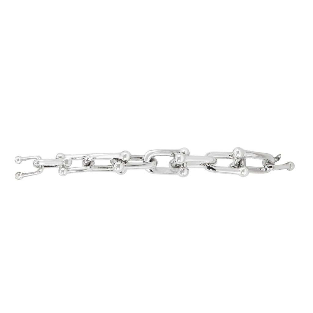 Pulsera Inspirada Tiff Lisa en Disminución 7mm 18cm más Extensión Plata .925 con Baño de Rodio