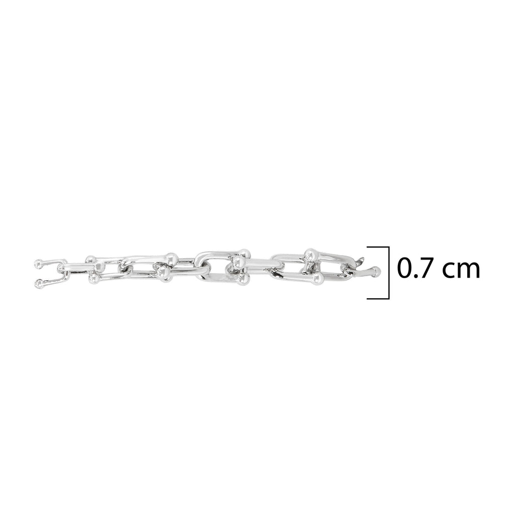 Pulsera Inspirada Tiff Lisa en Disminución 7mm 18cm más Extensión Plata .925 con Baño de Rodio