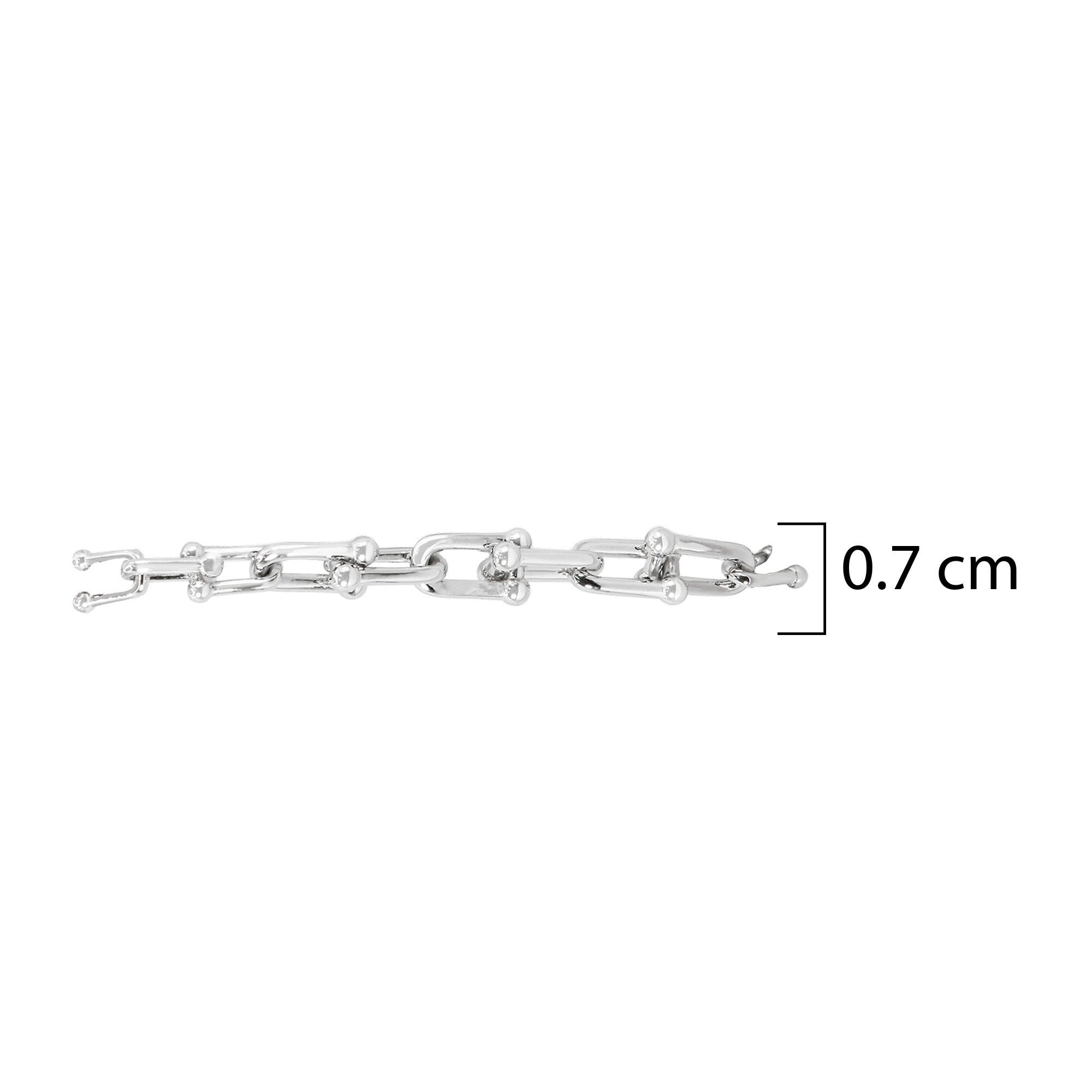 Pulsera Inspirada Tiff Lisa en Disminución 7mm 18cm más Extensión Plata .925 con Baño de Rodio