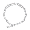Pulsera Inspirada Tiff Lisa en Disminución 7mm 18cm más Extensión Plata .925 con Baño de Rodio
