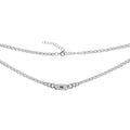 Collar Inspirado Mónaco 40 cm más Extensión a 45 cm, Dije horizontal con Circonias, Cadena Cubana en disminución y Cadena Gucci con Extensión. Plata 925 con Baño de Rodio