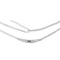 Collar Inspirado Mónaco 40 cm más extensión a 45 cm, Circonias Baguette con Cadena Cubana en disminución y Cadena Gucci. Plata .925 con Baño de Rodio