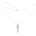 Collar Corbatero Inspirado Mónaco 45 cm con Circonias, Cadena de Eslabones y Extensión Plata .925 con Baño de Rodio