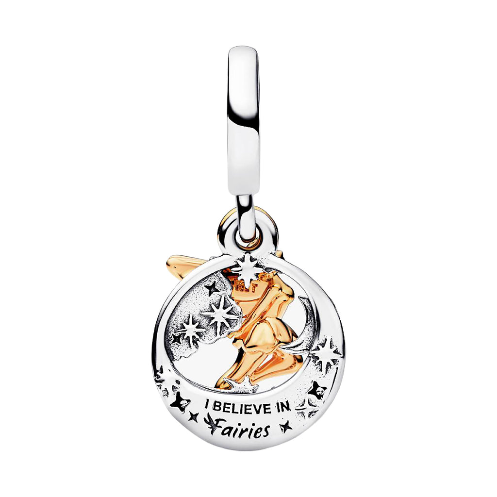 Charm Inspirado Pan 1:1 Campanita en la Luna, Plata .925
