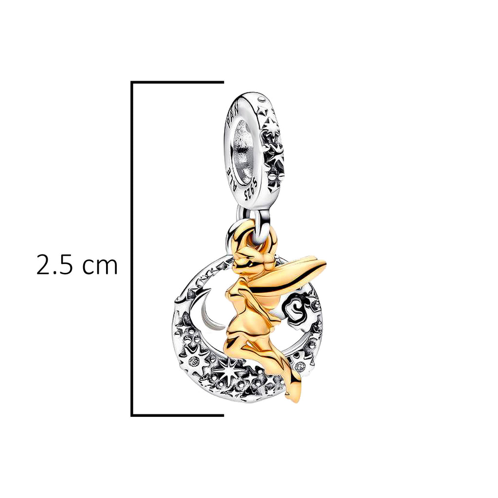 Charm Inspirado Pan 1:1 Campanita en la Luna, Plata .925