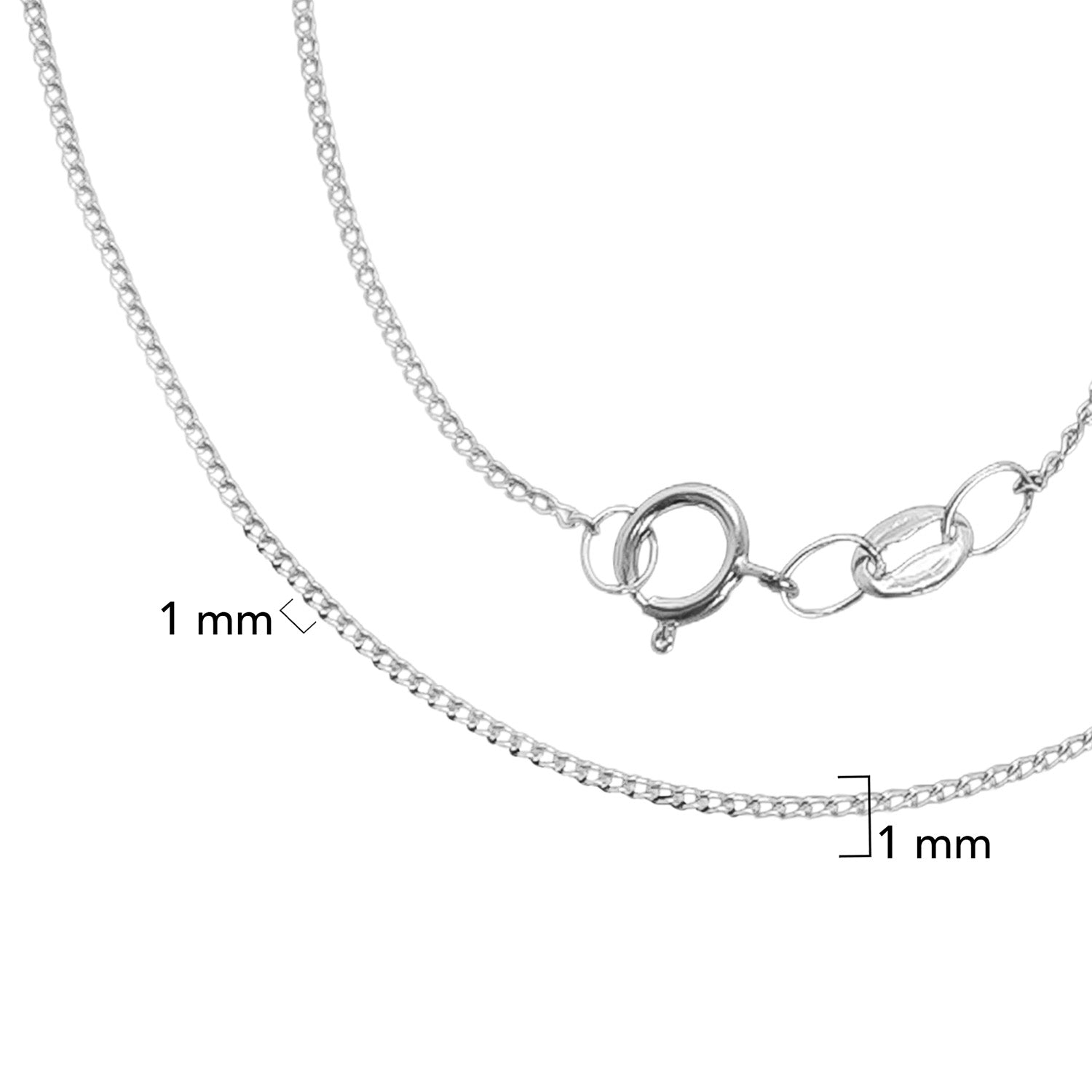 Cadena Cubana 1mm Abierta Plata .925