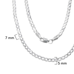 Cadena Cubana 5mm Abierta Plata .925