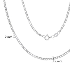 Cadena Cubana 2mm Abierta Plata .925