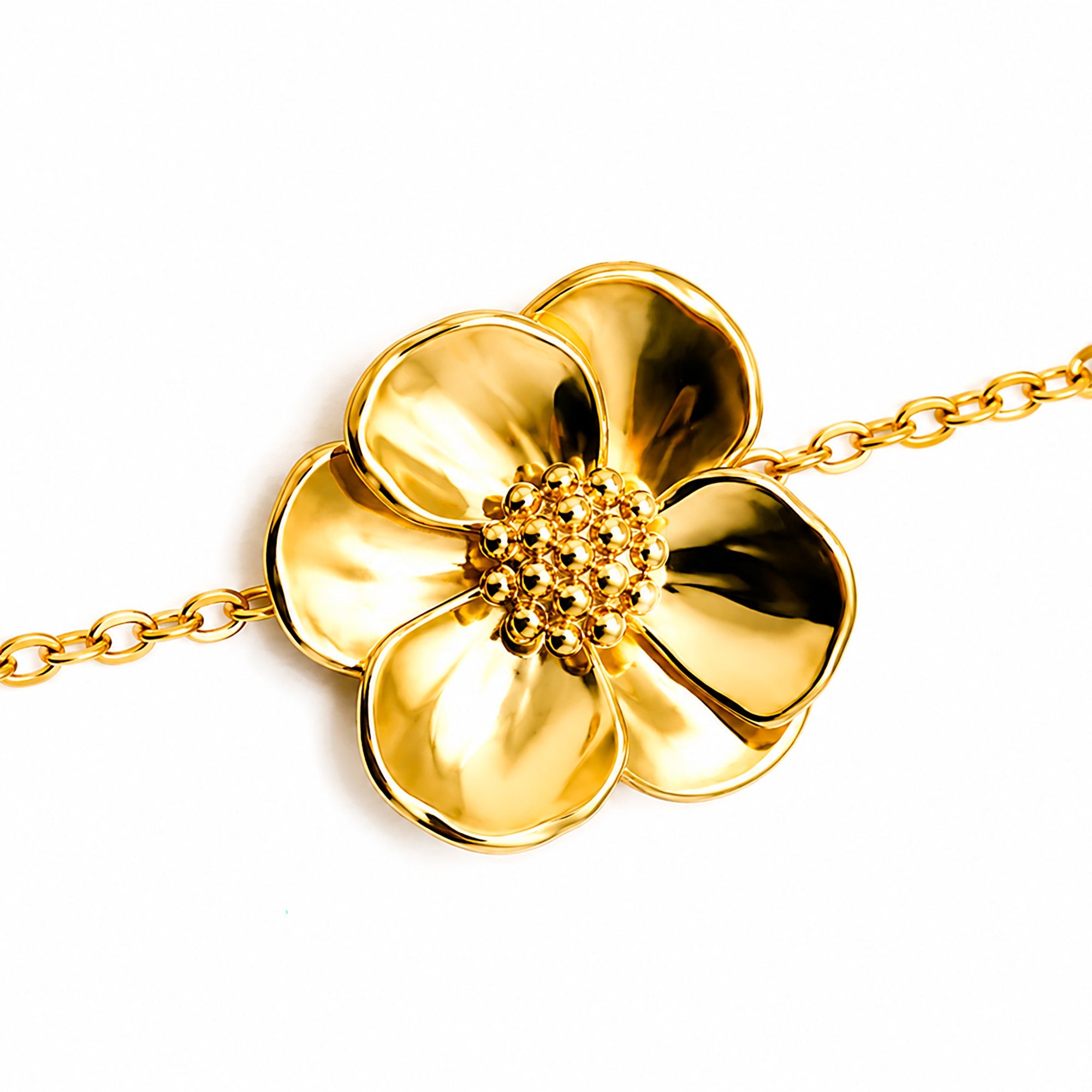Collar Flor Sakura Chica Colección Florecer Plata .925 con Baño de Oro 18k