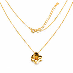 Collar Flor Sakura Chica Colección Florecer Plata .925 con Baño de Oro 18k