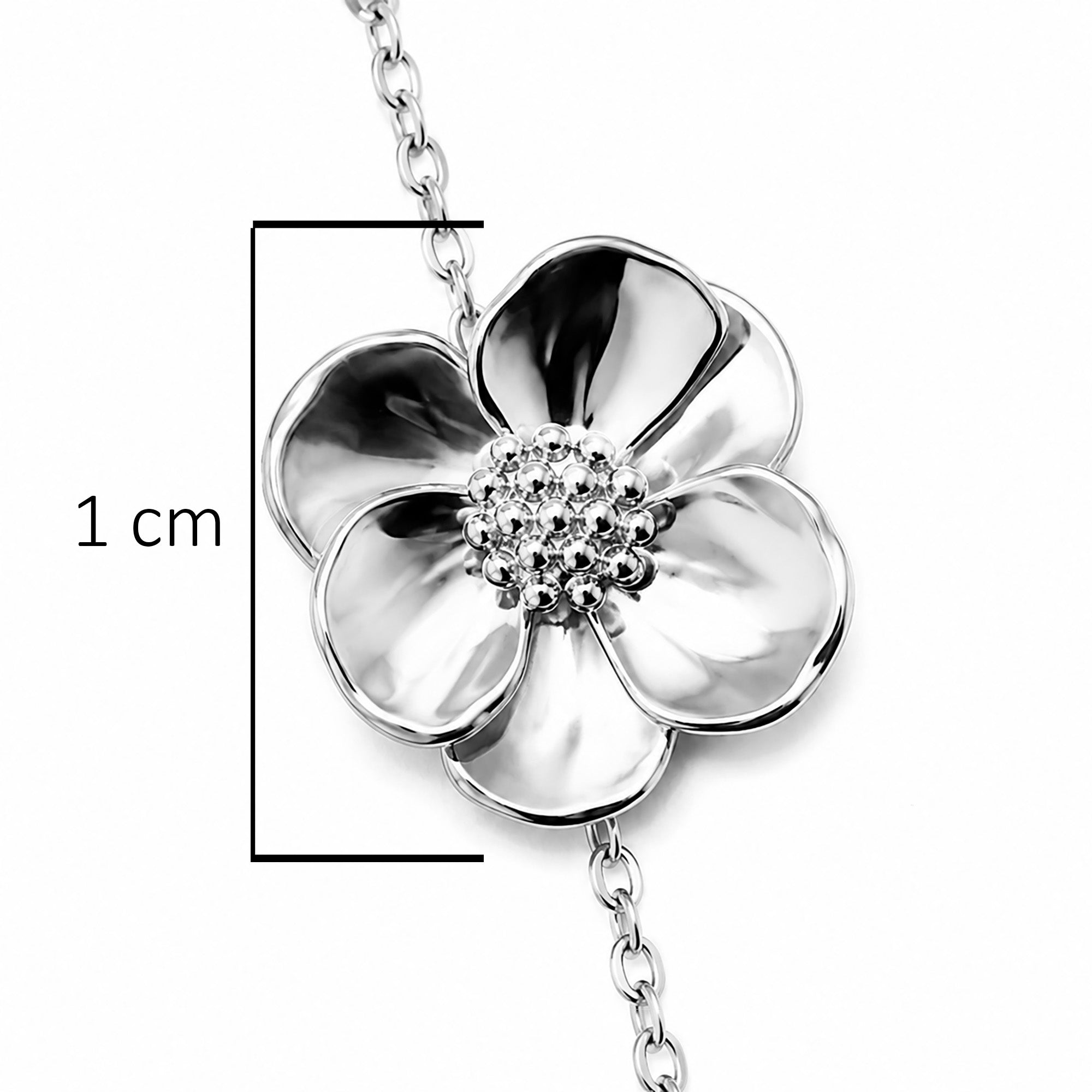 Collar Flor Chica Sakura Colección Florecer Plata .925 con Baño de Rodio