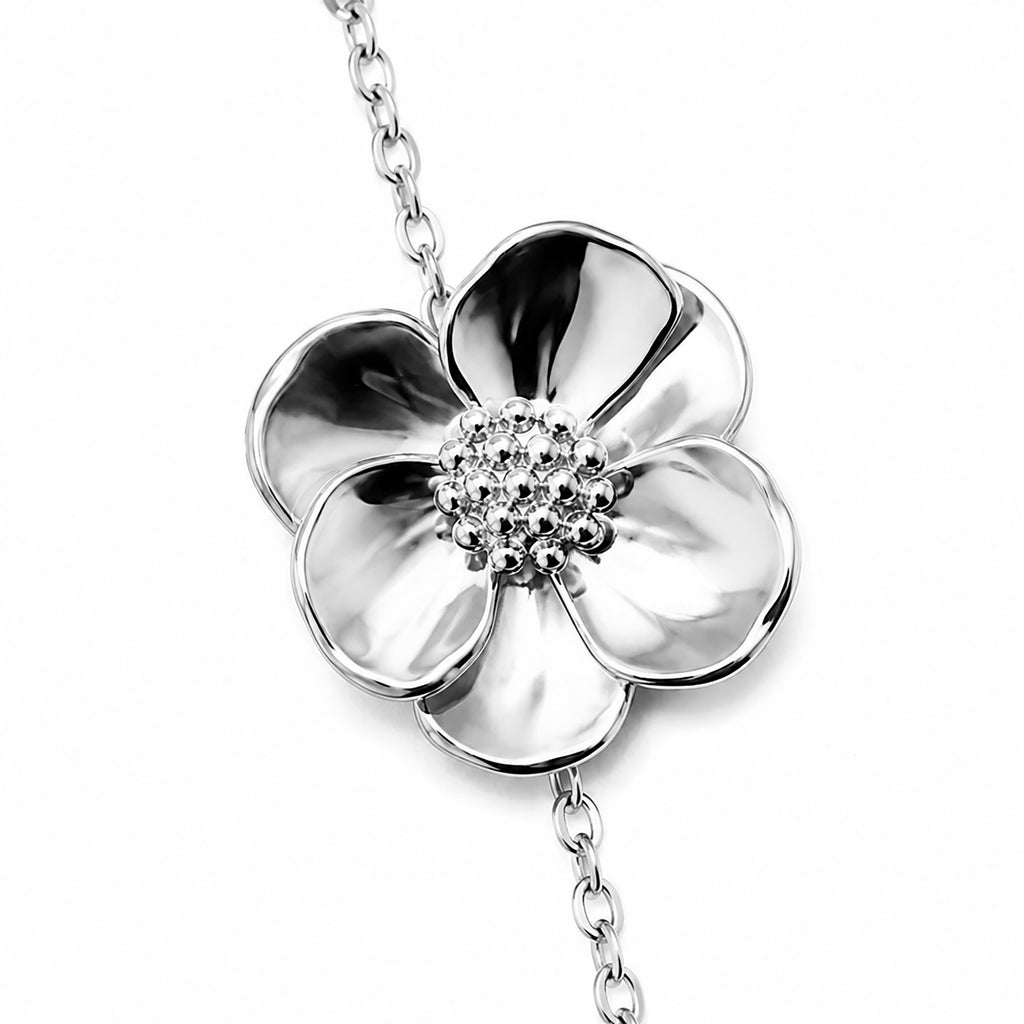 Collar Flor Chica Sakura Colección Florecer Plata .925 con Baño de Rodio