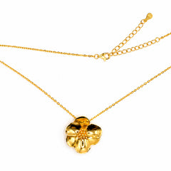 Collar  Flor Sakura Grande Colección Florecer Plata .925 con Baño de Oro