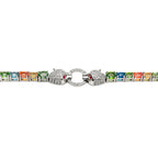 Pulsera Piedras Preciosas Jaguares Encontrados Zafiro, Citrino, Peridot, Turmalinas y Circonias Blancas. Plata .925 con Baño de Rodio. Broche Perico más extensión