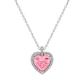 Collar Pan 1:1 Maxi Circonia de Corazón Rosa con Micro Circonias Plata .925