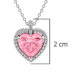 Collar Pan 1:1 Maxi Circonia de Corazón con Micro Circonias Plata .925