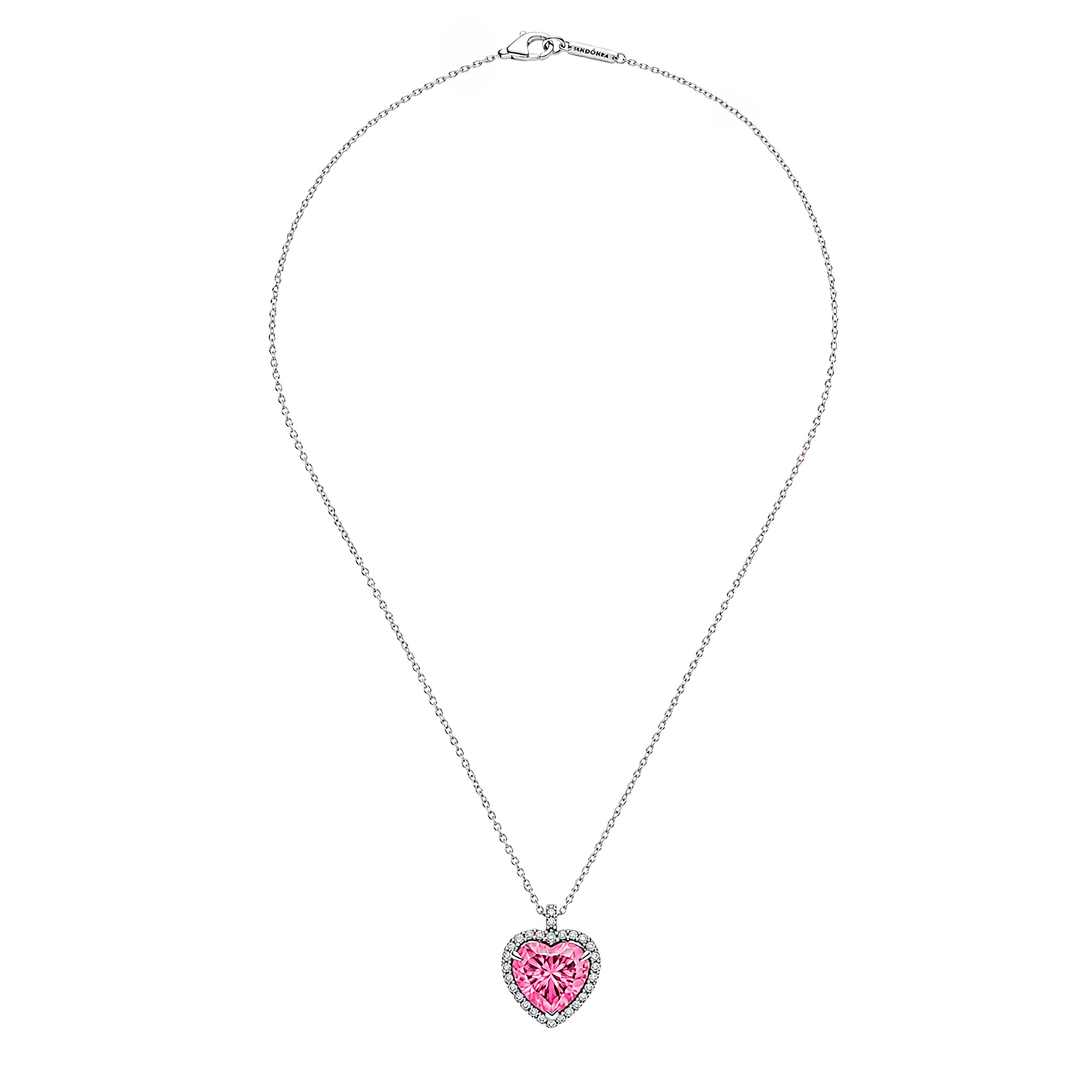 Collar Pan 1:1 Maxi Circonia de Corazón con Micro Circonias Plata .925