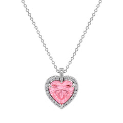 Collar Pan 1:1 Maxi Circonia de Corazón con Micro Circonias Plata .925