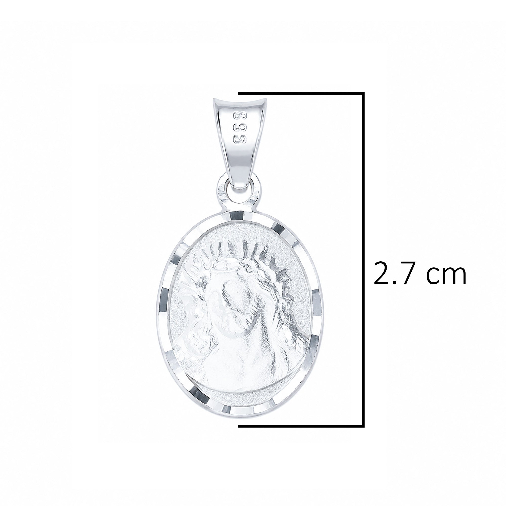 Dije Medalla  Divino Rostro y San Miguel Arcangel. Doble Vista Plata .925