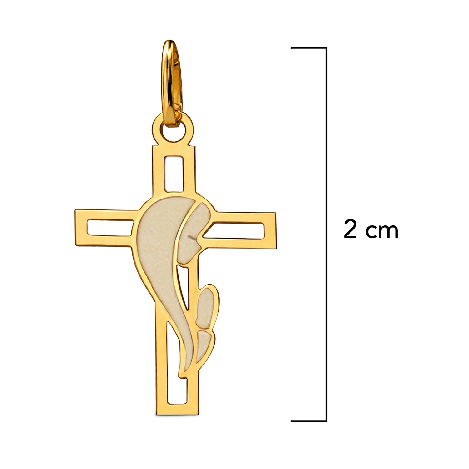 Dije Cruz Madonna Oro 14K