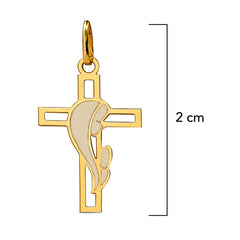 Dije Cruz Madonna Oro 14K
