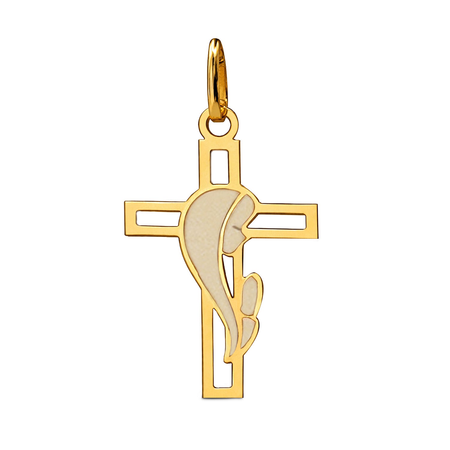 Dije Cruz Madonna Oro 14K