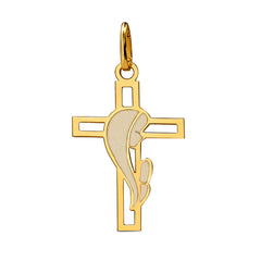 Dije Cruz Madonna Oro 14K