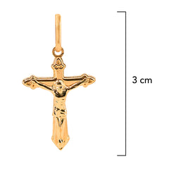Dije Cruz con Cristo Bombeado 3 cm Oro 14K