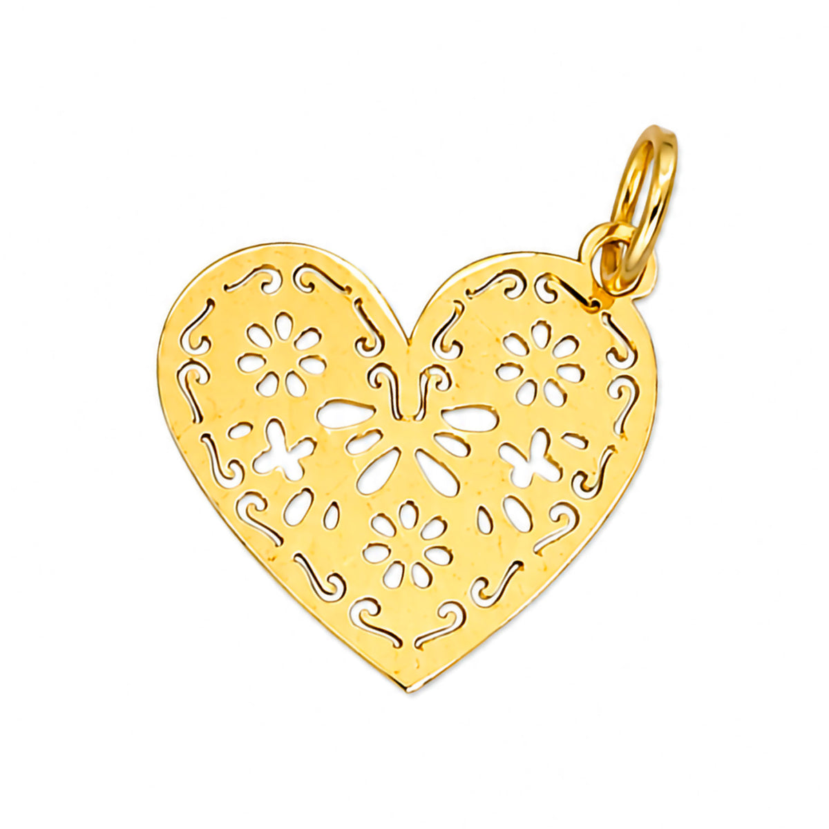 Dije Corazon Calado Oro 14k