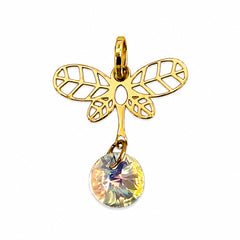 Dije Libelula con Swarovski Oro 14K