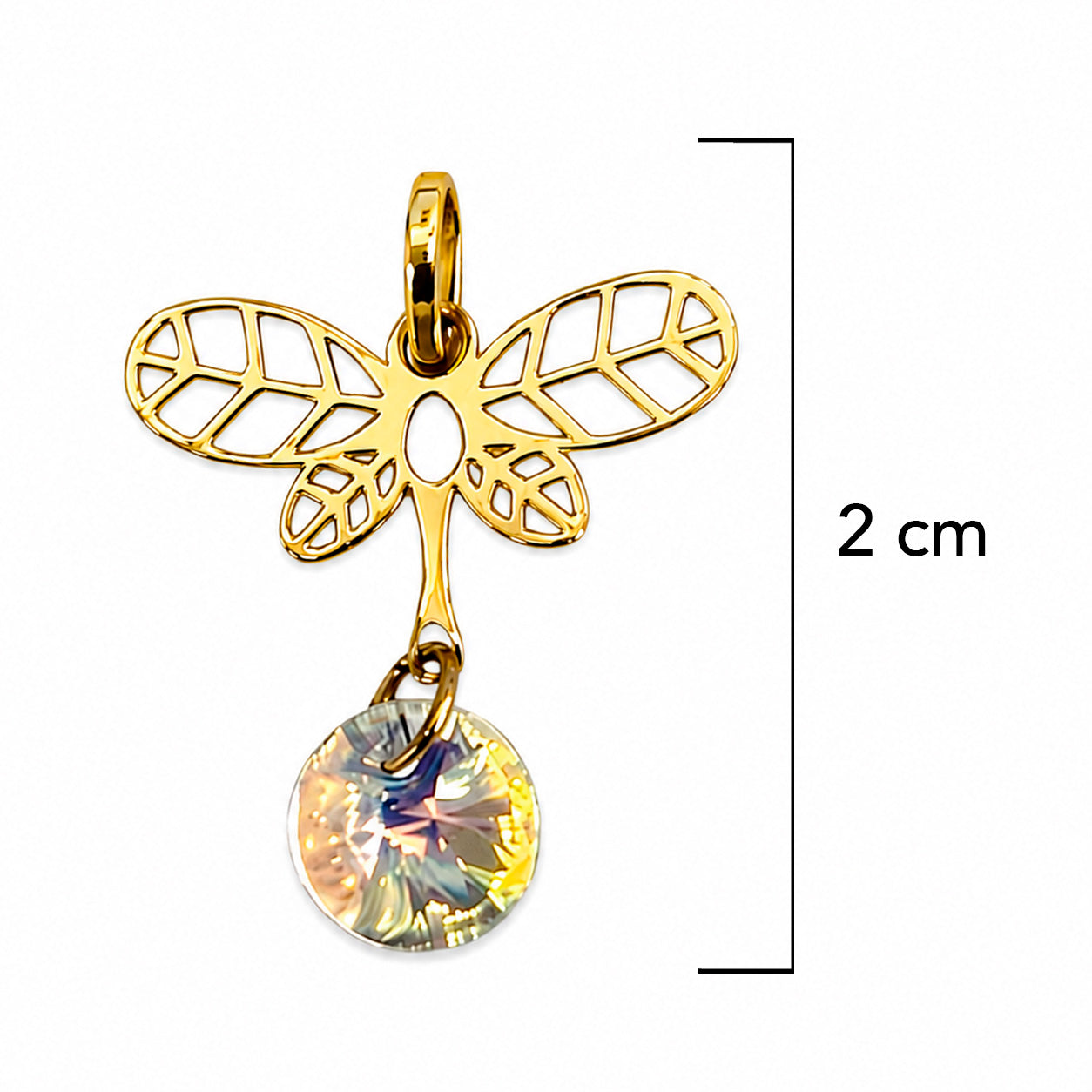 Dije Libelula con Swarovski Oro 14K
