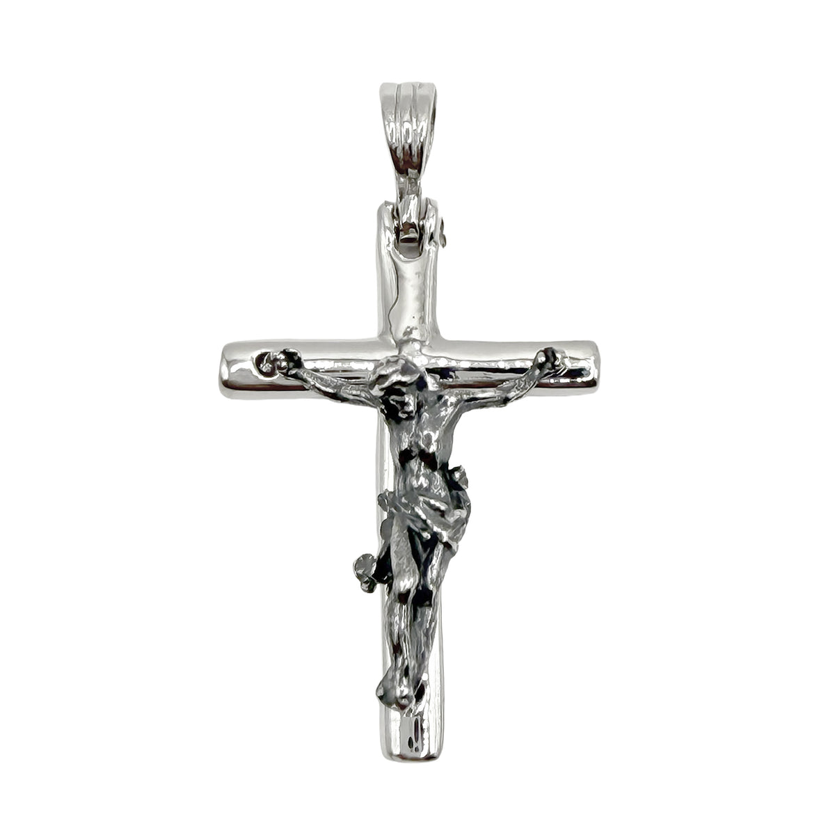 Dije Crucifijo Oxidado, Plata .925