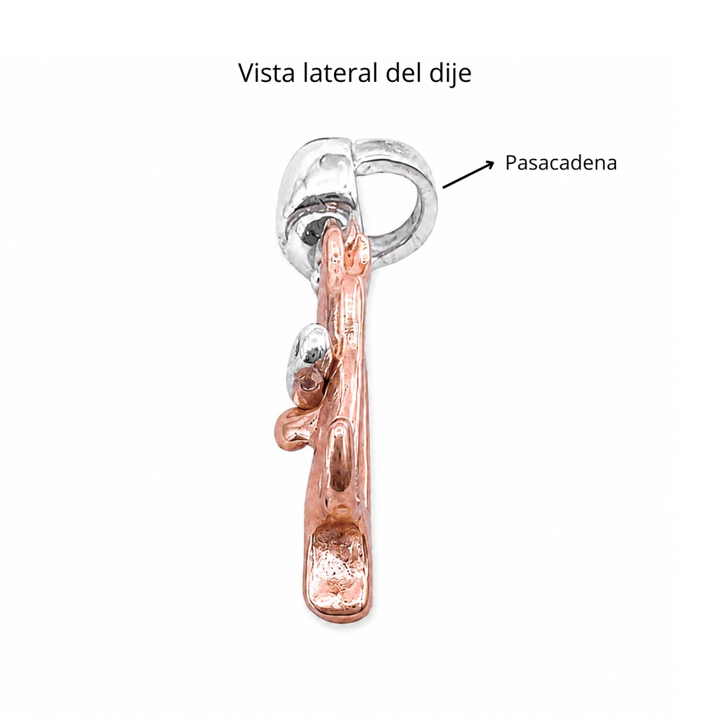 Dije Abrazo Gato, Plata .925 Con Baño de Oro Rosa