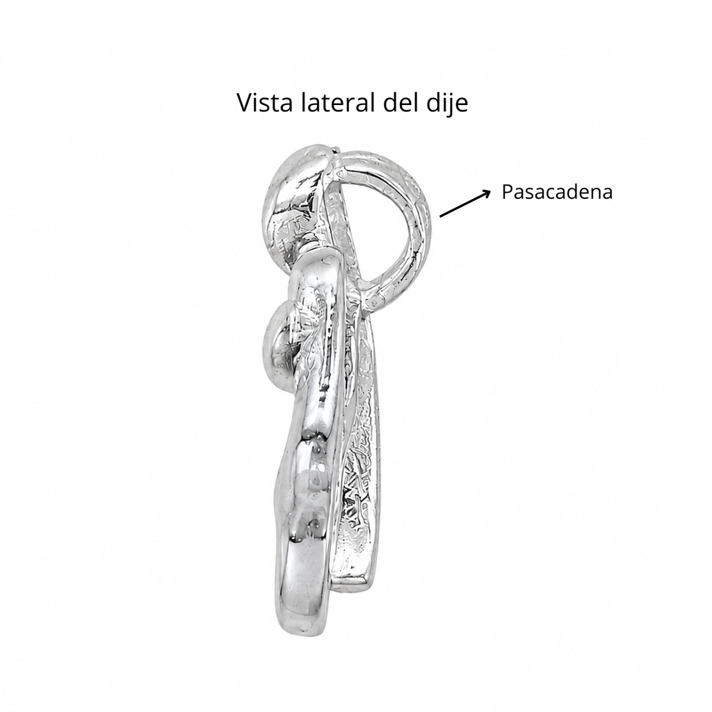 Dije Abrazo Perro, Plata .925, Tamaño 1.5 cm