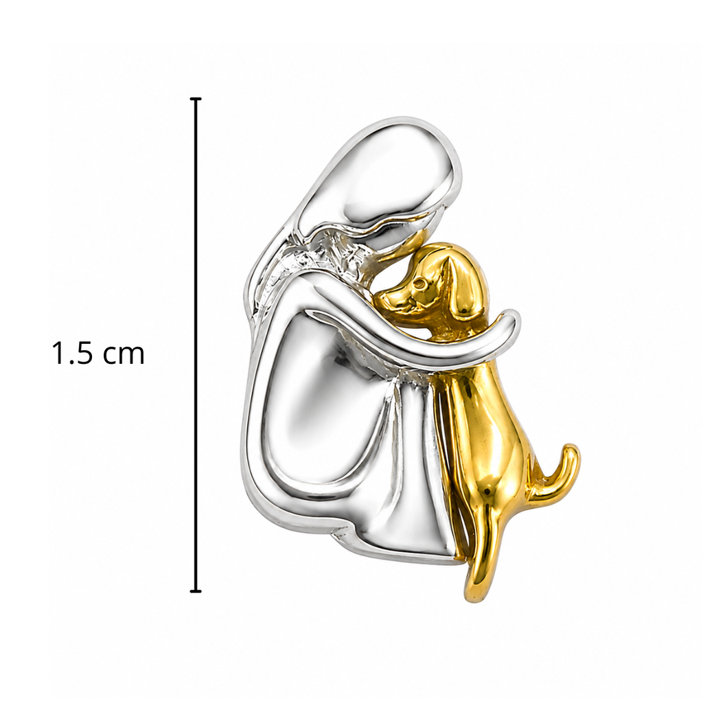 Dije Abrazo Perro, Plata .925 con Baño de Oro