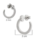 Arracada Inspirada Cartier 1:1 Clavo con Circonias, Plata .925 con Baño de Rodio