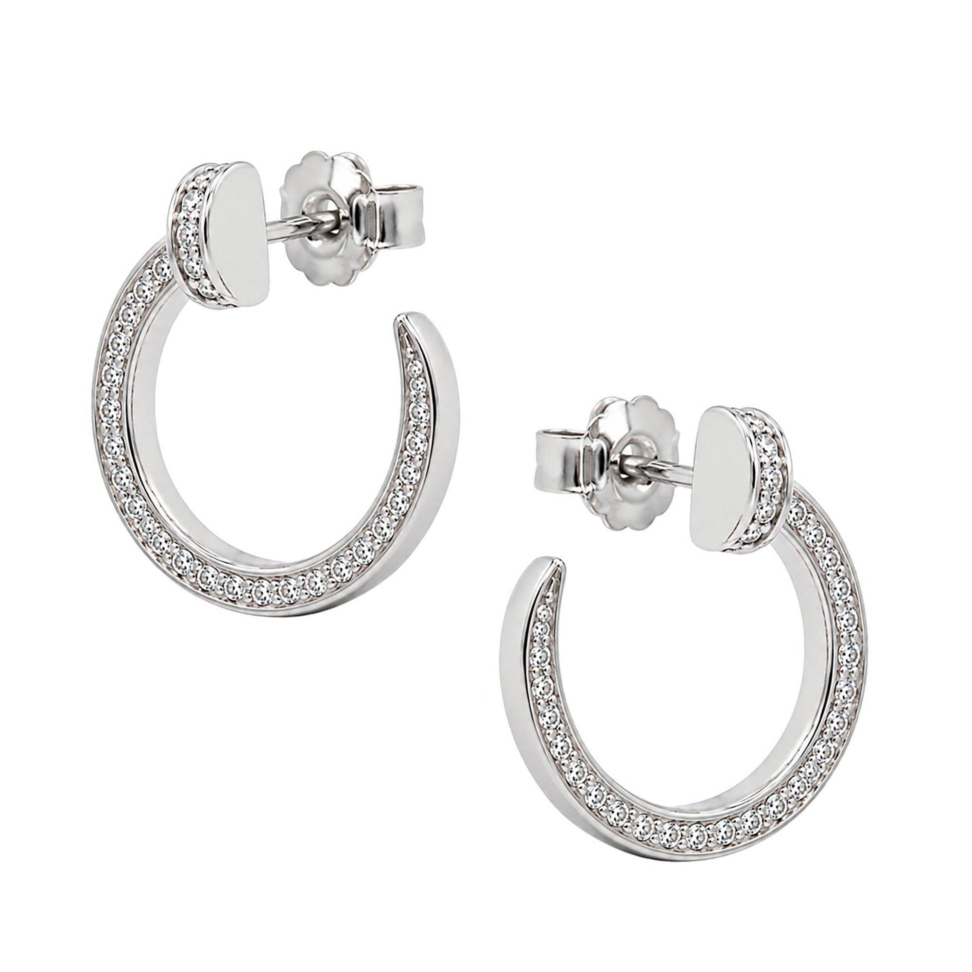 Arracada Inspirada Cartier 1:1 Clavo con Circonias, Plata .925 con Baño de Rodio