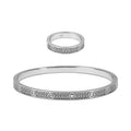 Juego Cartier1:1 Brazalete y Anillo Amor con Circonias, Plata .925 con Baño de Rodio