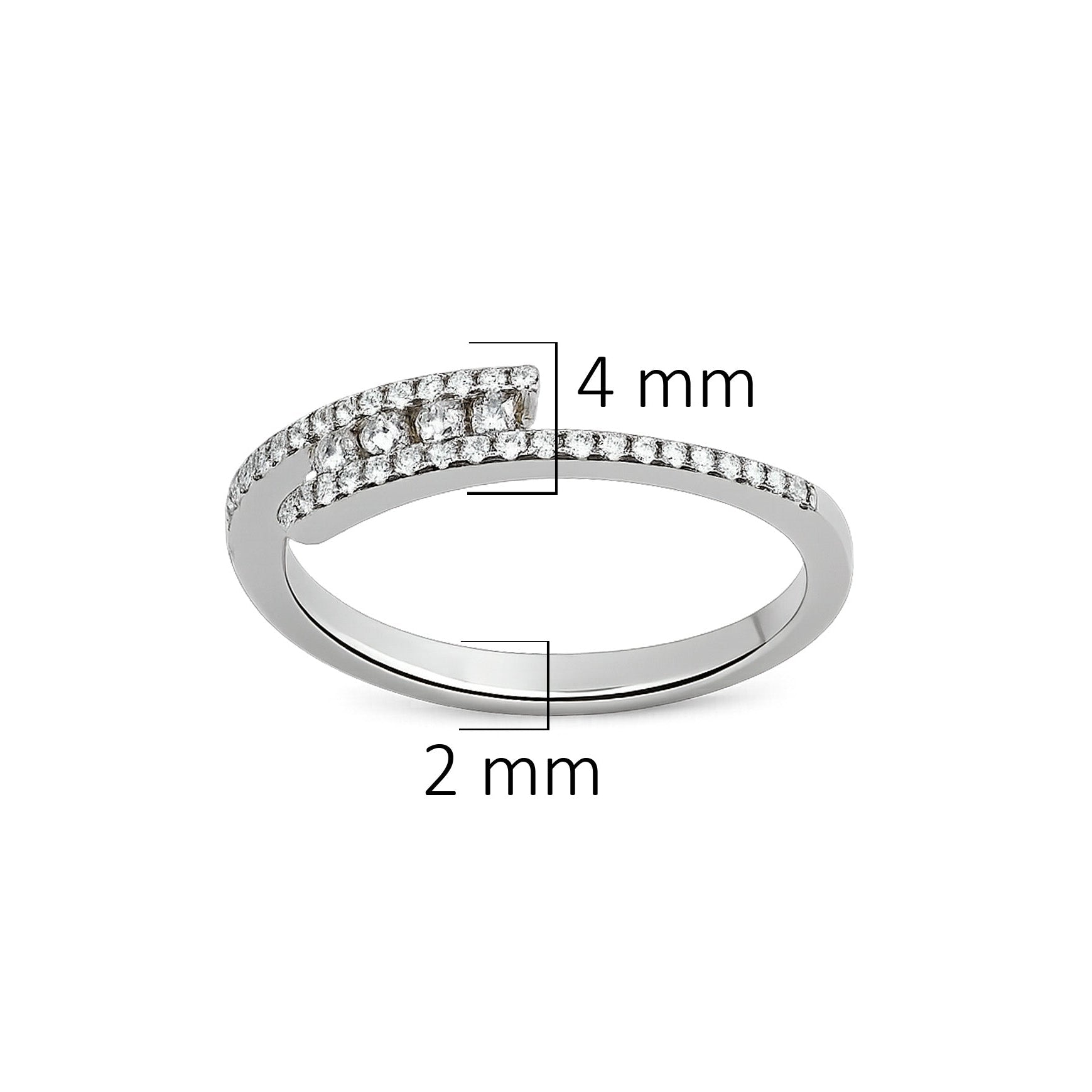 Juego Messik 1:1 Brazalete y Anillo Cruzado con Circonias Plata .925 con Baño de Rodio
