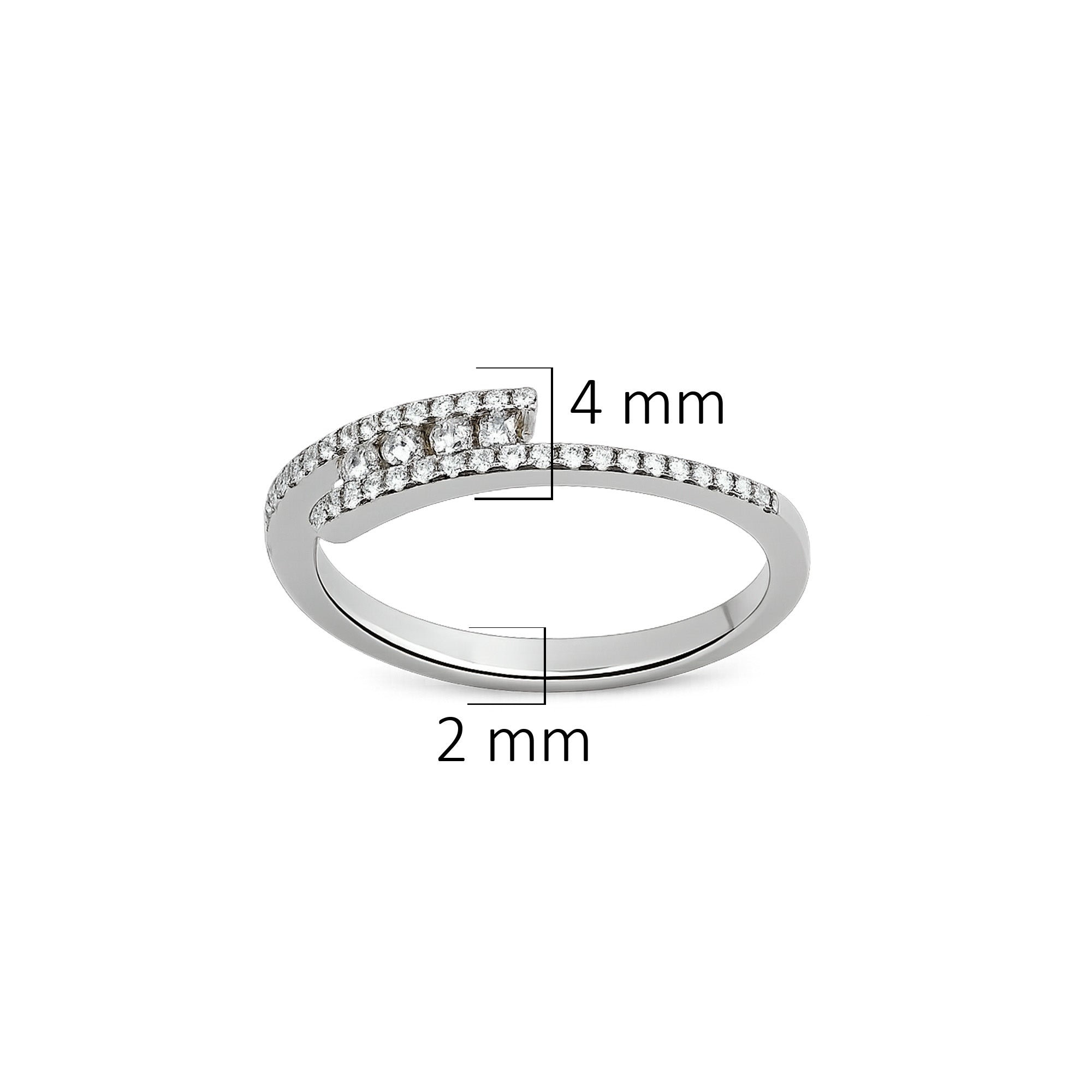 Juego Messik 1:1 Brazalete y Anillo Cruzado con Circonias Plata .925 con Baño de Rodio