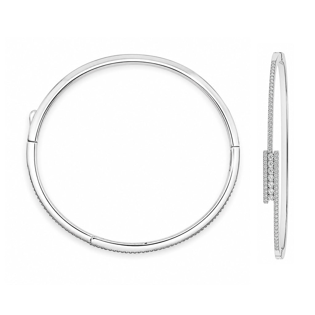 Juego Messik 1:1 Brazalete y Anillo Cruzado con Circonias Plata .925 con Baño de Rodio