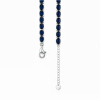 Pulsera Piedras Preciosas Jaguar con Zafiros y Circonias con Extensión, Plata .925 con Baño de Rodio