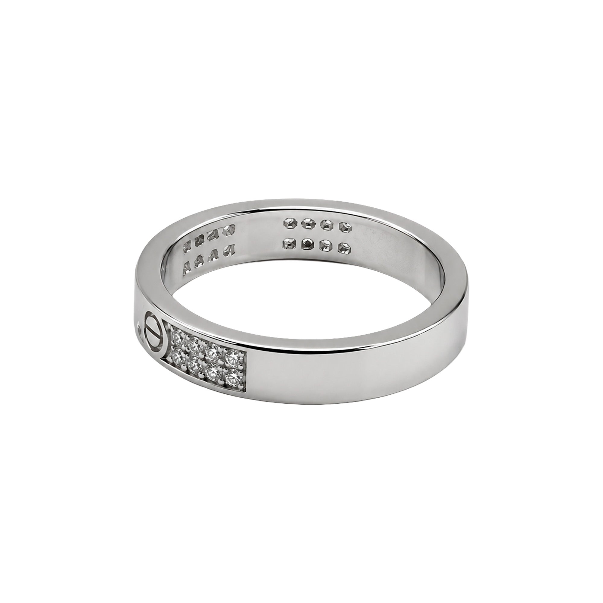 Juego Cartier1:1 Brazalete y Anillo Amor con Circonias, Plata .925 con Rodio