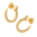 Arracada Inspirada Cartier 1:1 Clavo con Circonias, Plata .925 con Baño de Oro 18k